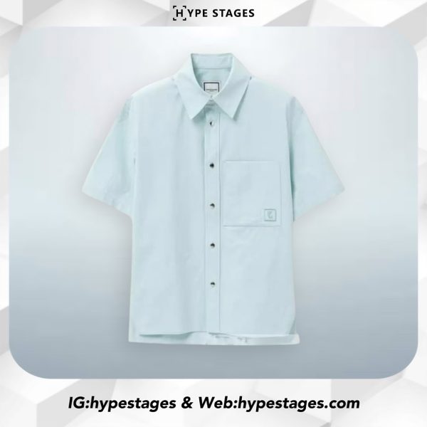 WOOYOUNGMI EMBROIDERY LAPEL LOGO SHIRT