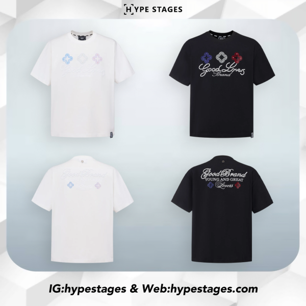 GOODBRAND TRICOLOUR PEARL LOGO TEE