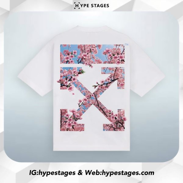 OFFWHITE EMBROIDERED SAKURA TEE