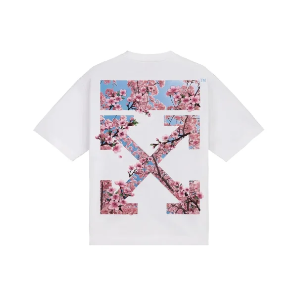 OFFWHITE EMBROIDERED SAKURA TEE - Image 3