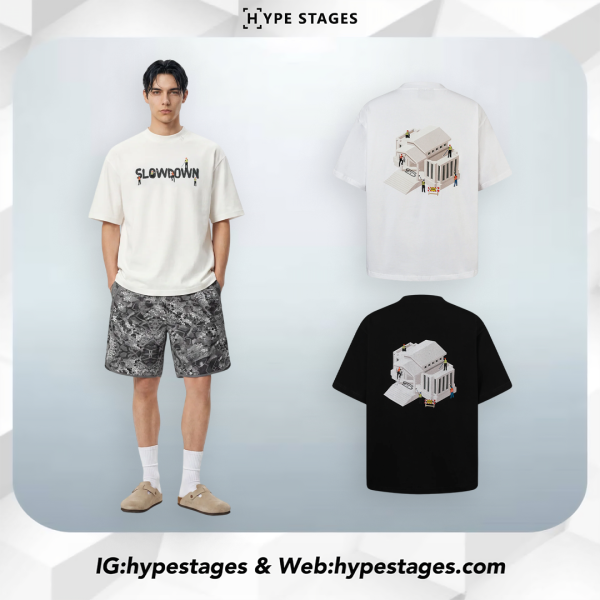 SLOWDOWN PAINTER-INSPIRED 3D PUFF EMBROIDERY TEE