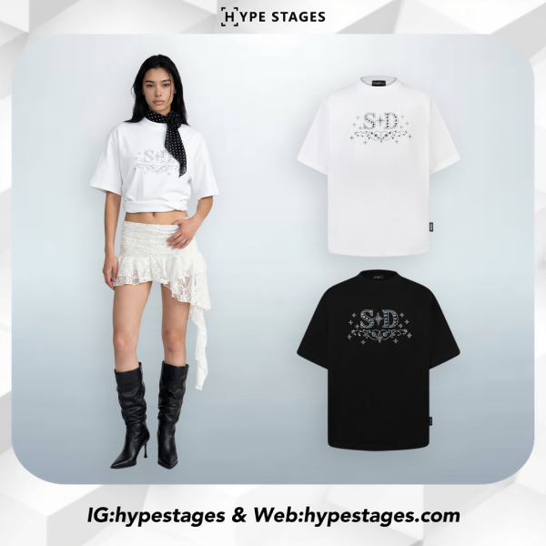 SLOWDOWN RHINESTONE EMBELLISHED TEE