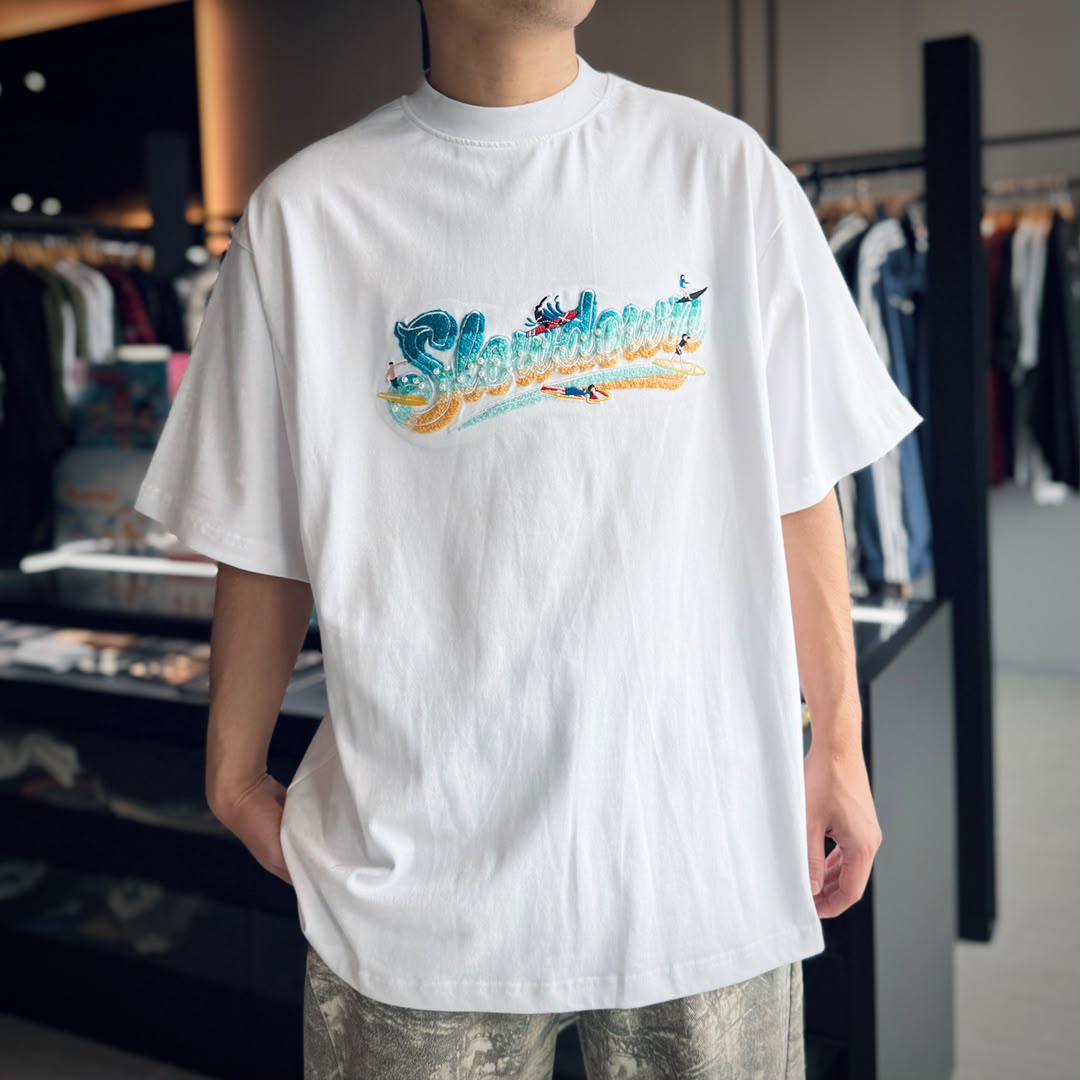 SLOWDOWN SURFING TOWEL EMBROIDERY TEE - Image 6