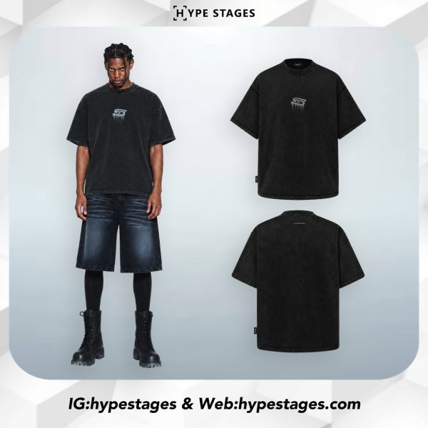SLOWDOWN ERODED LOGO MARK TEE
